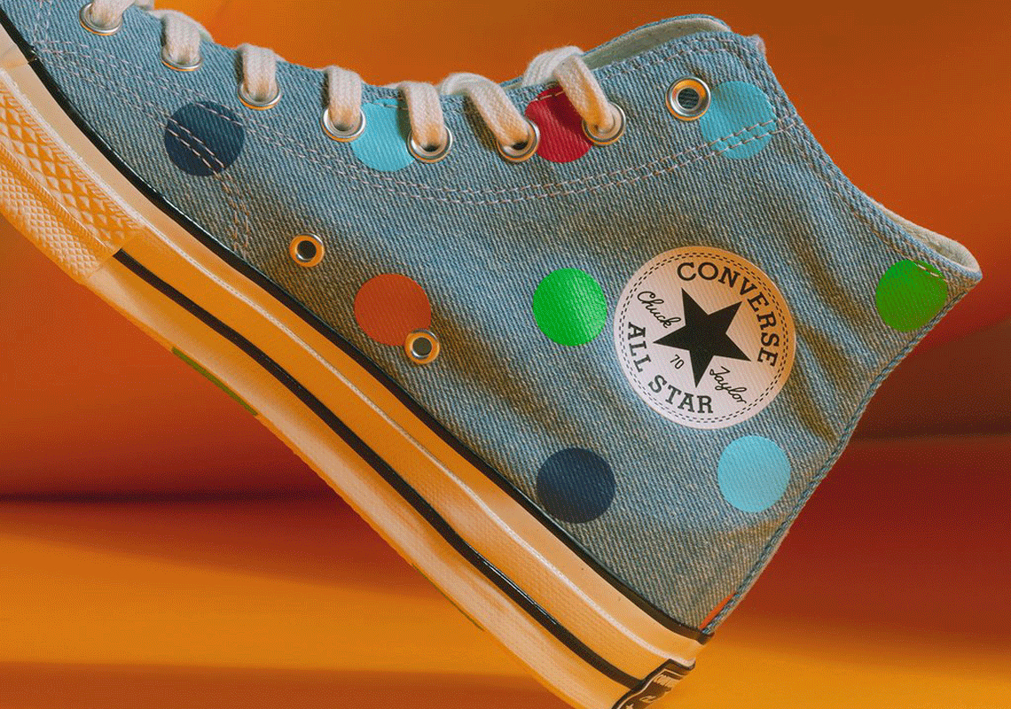 golf wang converse chuck 70 blue denim polka dots - Vương Converse